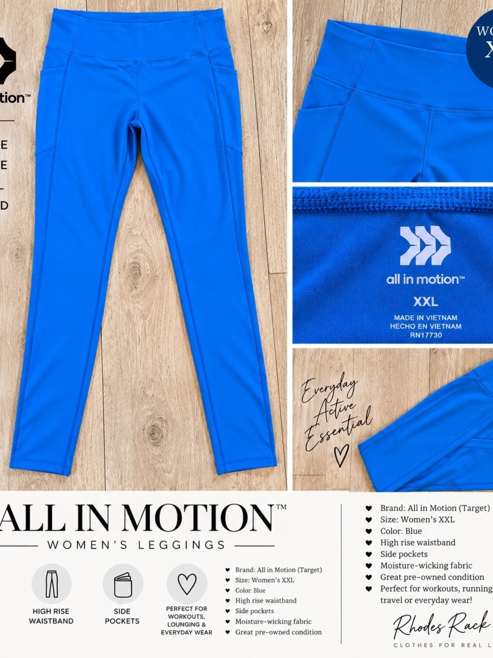 All in Motion Women’s Blue High-Rise Leggings